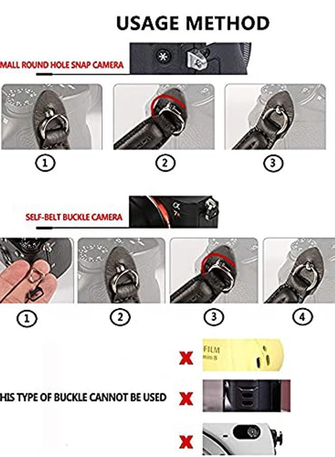 Eorefo Camera Strap Handmade Soft Cotton Vintage Camera Neck Shoulder Strap for Mirrorless and DSLR Camera,Black. - Image 4